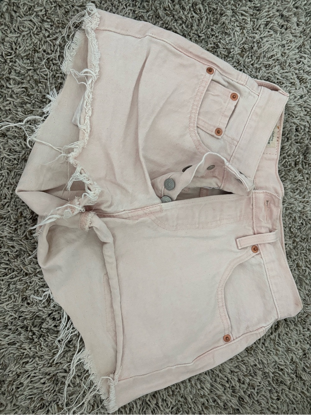 Levi's Light Pink Denim Cutoff Shorts